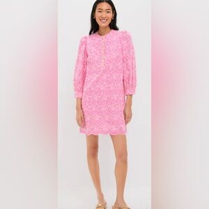 Pomander Place Pink Eyelet Mini Dress